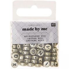 the crafter's supply made by me metalized letter mix beads, silver