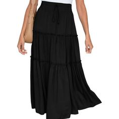 MOSHU High Waist Midi Skirt for Women A-Line Pleated Skirts with Pockets Flowy Dresses This skirt for women features an elasticated belt, boho, ruffle trim, A-line,two pockets,loose fit, flared skirts above the ankle.This classic solid color midi womens skirt is simple but fashion. A-line drawstring elastic waist skirt for every body shape. Suitable for any occasion ,Perfect for spring, summer and fall.Every fashion ladys wardrobe needs a flowy madi skirt! # Size Chart S Length 83 cm, Waist 69 c Fitted Tiered Skirt In Solid Color, Fitted Solid Color Tiered Skirt, Summer Stretch Maxi Skirt Solid Color, Non-stretch Solid Maxi Skirt, Summer Stretch Solid Color Maxi Skirt, Summer Stretch Maxi Skirt In Solid Color, Non-stretch Ruffled Maxi Skirt, Non-stretch Solid Color Tiered Skirt, Flowy Solid Color Tiered Skirt