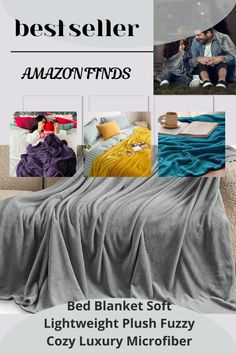 the bed blanket soft light weight plush fuzzy cozy luxury microfiber is available in multiple colors and sizes