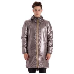 New Witt Tags Attached No Flaws Metallic Winter Streetwear Outerwear, Metallic Outerwear For Winter Streetwear, Metallic Winter Outerwear For Streetwear, Casual Hooded Metallic Outerwear, Metallic Long Sleeve Winter Outerwear, Metallic Hooded Winter Outerwear, Metallic Long Sleeve Outerwear For Streetwear, Metallic Outerwear With Pockets For Fall, Moschino Shirt