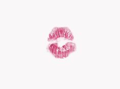 pink lipstick imprinted into the white background