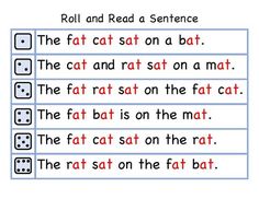 Roll and Read short a CVC Words and Sentences by Educate Little Minds Grade 1 Reading Worksheets, Short A Cvc Words, Short A Words, Word Family Reading, Roll And Read, Roll A Dice, Summer Routine, A Words, Teach English To Kids