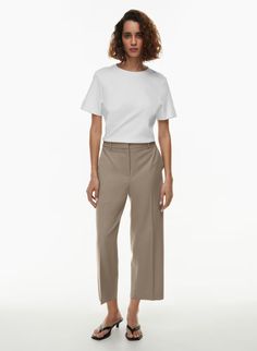 AGENCY CROPPED PANT | Aritzia Women Dress Pants, Trousers Casual, Fall Pants, Twill Trousers, Flare Top, Adidas Track Pants, High Rise Pants, Denim Leggings, Womens Dress Pants