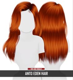 an orange colored wig with long hair on the top and bottom, sitting next to each other