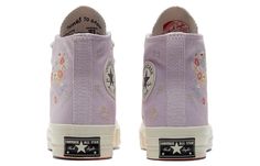 Converse WMNS Chuck 70 High 'Embroidered Floral Print - Pale Amethyst' A01584C Converse Lavender, Lilac Converse, Light Purple Converse Embroidered, Lavender Converse, Purple Converse High-top Sneakers, All Stars Converse, Converse Chuck 70, Chuck 70, Converse Chuck Taylor All Star