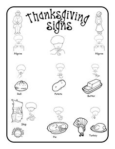 thanksgiving signs worksheet for kids