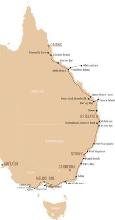 a map of australia with all the major cities and towns labeled in black on it