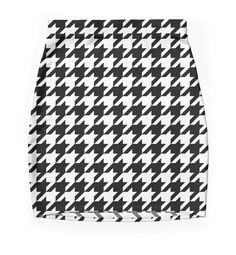 Super stretchy and durable polyester mini skirt. Vibrant, high-quality sublimation print across the front and back. Size range XXS-2XL. Black and White Houndstooth Pattern. Check Mini Skirt, Black And White Skirt, White Mini Skirt, Abstract Geometric Pattern, White Houndstooth, Houndstooth Pattern, Black N White, Classic Pattern, Skirt Design