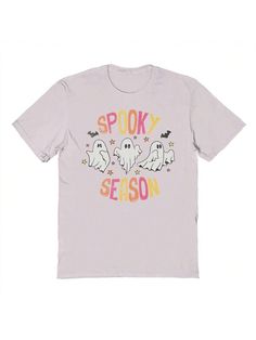 Social Collective brings you must have fashion moments with great quality materials that are sure to brighten your day!Social Collective Three Spooky Season Halloween Unisex Graphic Cotton Short-Sleeve T-Shirt Light Grey Casual  Short Sleeve  Cartoon,Letter,Slogan  Medium Stretch  Men Clothing, size features are:Bust: ,Length: ,Sleeve Length: Fashion Moments, Cartoon Letters, Men Clothing, Brighten Your Day, Spooky Season, Maternity Bag, Cotton Shorts, Kid Shoes, Women Clothes Sale