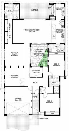 the floor plan for a two story house