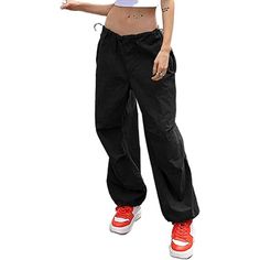 Elevate your fashion sense with these amazing baggy cargo pants and give your personality an enticing vibe. These loose hip-hop pants are elegantly made and are super-stylish as well. Premium materials are used in making and these are quite comfortable and durable as well. These pants are available in different color options, so choose your favorite one. Specifications: Fabric Type: Synthetic Care Instructions: Hand Wash Only Closure Type: Drawstring Rise Style: High Rise About this Item: Materi Baggy Y2k Pants For Summer, Baggy Y2k Style Summer Pants, Y2k Baggy Pants For Summer, Hip Hop Style Cargo Pants For Spring, Spring Hip Hop Cargo Trousers, Spring Hip Hop Style Cargo Trousers, Y2k Straight Cotton Cargo Pants, Y2k Style Straight Cotton Cargo Pants, Spring Y2k Streetwear Pants