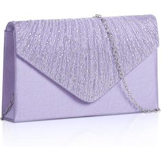 You Will Receive 1pc Satin Clutch Evening Bag. The Chain On This Satin Clutch Evening Bag Is Removable, Allowing You To Easily Switch Between Different Carrying Styles To Suit Your Needs And Style Preferences. This Satin Clutch Evening Bag Is Made Of Satin And Polyester Material That Feels Soft And Comfortable. When The Sunlight Hits The Rhinestone Embellishments On This Evening Clutch Bags, They Will Sparkle With Colorful Glints And Reflections, Enhancing The Overall Look Of Your Outfit. Purple Evening Bag For Wedding, Purple Wedding Evening Bag, Football Purse, Karl Lagerfeld Bags, Glitter Bag, Satin Clutch, Handbag Essentials, Hobo Crossbody Bag, Tan Bag