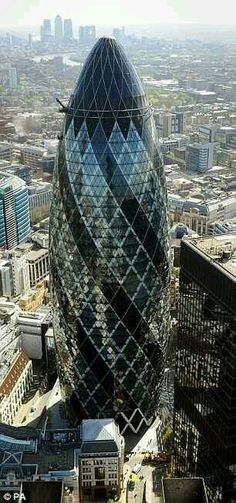 an aerial view of the ghere building in london