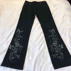 Boot Cut Jeans Detailed Beading Moderately Stretchy Material Aesthetic Sweatpants, Beaded Jeans, Boot Pants, Black Bootcut Jeans, Boho Lifestyle, Aesthetic Board, Y2k Vibes, Jeans Women, Boot Cut Jeans