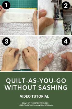 instructions to make a quilt as you go without sashing