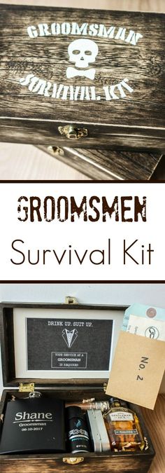 the groomsmen survival kit is open and ready to be used