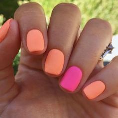 Neon Orange Nails, Summer Gel Nails, Nagellack Trends, Cute Summer Nails, Colorful Nail Designs, Summer Nails Colors, Orange Nails