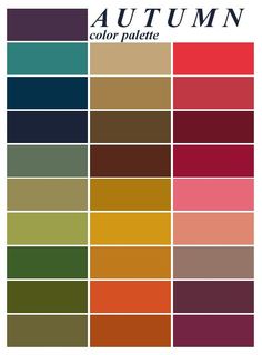 the color scheme for autumn is shown here