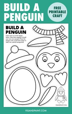 the printable penguin paper craft is ready to be used for children's crafts