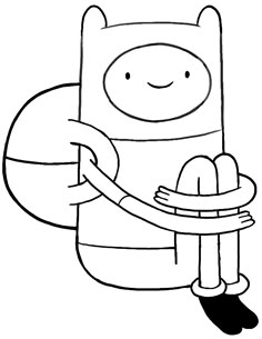 the adventure time finn is holding an inflatable life preserver coloring page for kids