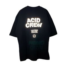 "\"Your Best Rave Partner: Acid Crew Oversize Black T-shirt'' *Designed for be your favourite and feel special while wearing. Don't get lost in the details, it's already the best. If you have any questions, please contact us on message or e-mail! *Handmade Print *Limited Edition Get ready to groove to the beat with our Rave-Inspired oversize T-shirt. This T-shirt is perfect for electronic music enthusiasts and rave party-goers who want to make a bold statement on the dance floor.  Made from high Cheap Festival T-shirt With Letter Print, Affordable Festival T-shirt With Letter Print, Summer Crew Neck T-shirt With Graphic Print, Summer Streetwear Crew T-shirt, Oversized Hip Hop Tops With Letter Print, Hip Hop Oversized Slogan Tops, Oversized Hip Hop Tops With Slogans, Band Merch T-shirt With Letter Print And Crew Neck, Hip Hop Graphic Crew Neck Top