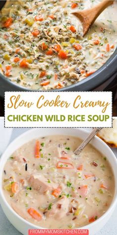 slow cooker creamy chicken wild rice soup