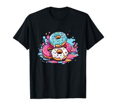 PRICES MAY VARY. Lightweight, Classic fit, Double-needle sleeve and bottom hem Donut Art, Colorful Donuts, Cute Donuts, Pink Donuts, Top Fashion Brands, Shop Top, Fashion Brands, Casual T Shirts, Bohemian Style