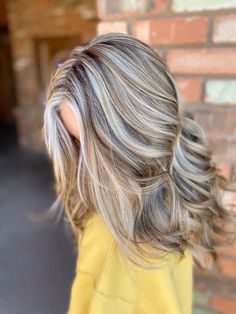 Ash Brown Hair With Chunky Highlights, Silver And Grey Highlights, Blonde Brown Grey Hair, Very Dimensional Blonde, Dramatic Multi Dimensional Hair Color, Ash Brown Hair With Caramel Highlights, Brown And Platinum Blonde Hair, Chunky Dimensional Blonde, Long Dimensional Blonde Hair