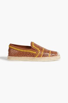 Laser Cut Leather, Tods Shoes, Leather Espadrilles, Flat Espadrilles, Espadrille Shoes, Laser Cut, Espadrilles, Almond, Slip On