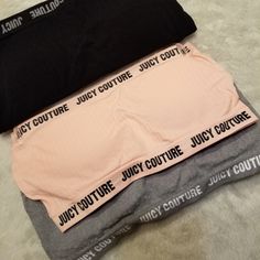 Nwt Juicy Couture Bandeau Strapless Set Of 3 Size Xlarge Colors: Gray/ Baby Pink/ Black Strapless Removable Pads Tag Less 92% Nylon 8% Spandex Retail:$54.00 M41101320 Seamless Bandeau Tube Top For Loungewear, Stretch Strapless Tube Top For Loungewear, Pink Strapless Bra, Pink Nightgown, White Bandeau, Body Smells, Pink Bralette, Strapless Bandeau, Bandeau Bra