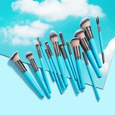 Daydreaming about this baby blue set ☁️💙 Meet our Azure Sky Complete Brush Set, from the upcoming Cruise Collection ✨ These 15 essential brushes will help elevate your face, eye and lip makeup — or you can gift them to someone who would also LOVE beauty tools which support their talents 🙌 Eye And Lip Makeup, Cruise Collection, Brush Set, Lip Makeup, Beauty Tools