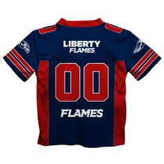 Let your kiddo look cool in his new team spirit boys Football Jersey with Liberty University Flames colors and logos. Let him play, go to the game, and cheer loudly and proudly with gear by Vive La Fete.Celebrate and cheer on game day with our classic design Liberty University Flames Football Jersey with mesh panels, over the shoulders yoke, and overstitched seams for added strength and comfort. Officially Licensed product sold by Vive La Fete. This awesome graphics, fun and game day Football Je Boys Football, Game Day Football, Liberty University, Football Boys, Boys Fashion, Football Jersey, Football Jerseys, Team Spirit, Look Cool