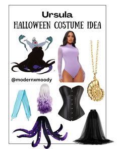 an image of halloween costumes for women with text that reads, ursula halloween costume idea