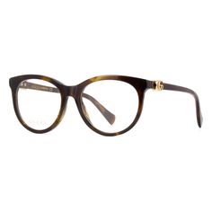 Step out in style with these luxurious Gucci GG1074O 005 Shiny Dark Havana 53mm eyeglasses from OSSA FRAMES. The stunning cat eye design is sure to turn heads and add a touch of sophistication to any outfit. The Shiny Dark Havana frame color exudes elegance, while the clear demo lens adds a modern flair.  Crafted from high-quality acetate, these Gucci eyeglasses are both durable and comfortable to wear. The 53mm lens socket width is perfect for women who want to make a statement with their eyewear. The bridge size of 18 ensures a perfect fit, while the temple length of 145 provides added stability and comfort. Whether you're heading to the office or out for a night on the town, these Gucci eyeglasses are sure to elevate your look. The timeless design and classic colorway make them a versat Gucci Eyeglasses, Eye Frames, Luxury Eyewear, Cat Eye Frames, Eye Design, Eyewear Design, Fashion House, Prescription Lenses, Individual Style