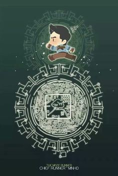 an image of a man sitting on top of a maze in the shape of a clock