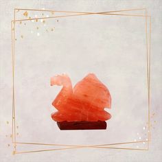 an abstract painting of a red object in a gold frame