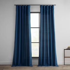 Deep Blue Dobby Linen Curtain - HalfPriceDrapes.com Moody Palette, Light Filtering Curtains, Velvet Room, Half Price Drapes, Linen Curtain, Linen Lights, Linen Collection, Blue Rooms, Velvet Curtains