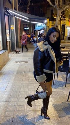 Leather Faux Jacket Outfit, Black Women Boots Outfit, Atlanta Outfits Winter, Fur Coat Birthday Outfit, Winter Dress Outfit Black Women, Dinner Outfits Black Women Winter, Content Outfit Ideas, Outfits To Wear To The Club, Birthday Outfit For Winter