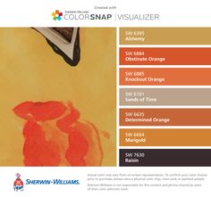 the color scheme for an orange and yellow painting