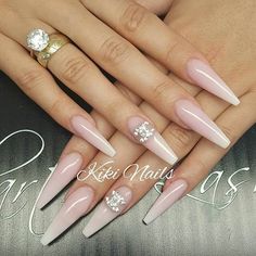 Nails With Rhinestones, Chanel Nails, Red Acrylic Nails, Nails Design With Rhinestones, Long Acrylic Nails Coffin, Pink Acrylic Nails, Luxury Nails, Classy Nails