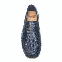 Calzoleria Toscana Black Hornback Crocodile Loafers - Dudes Boutique Luxury Black Crocodile Pattern Dress Shoes, Luxury Black Dress Shoes With Crocodile Pattern, Classic Black Crocodile Pattern Loafers, Black Crocodile Pattern Round Toe Loafers, Black Crocodile Pattern Loafers With Round Toe, Luxury Crocodile Pattern Slip-on Loafers, Black Leather Shoes With Alligator Pattern, Business Black Loafers With Crocodile Pattern, Business Black Crocodile Pattern Loafers