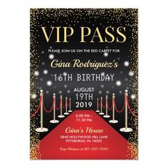 a red carpet birthday party with candles and sparkles