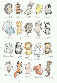 an animal chart with different types of animals and their names in english, french or spanish