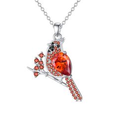 PRICES MAY VARY. 🐦 Design 🐦: Cardinal necklace can be as a spiritual sustenance, to remind them that their loved ones will always be with them in spirit. When cardinals appear, angels are near. It symbolize spiritual messengers and remind us of a love one who has passed. 🐦 Material 🐦: Made of 925 Sterling Silver. 🐦 Size 🐦: pendant's size is 25mm. The necklace chain is 18 inch chain with 2 inch extender chain. 🐦 Gift 🐦: It is a surprised gift for your daughter, mother, wife, girlfriend, f Red Sterling Silver Jewelry For Gift, Red Birthstone Jewelry As A Gift For Her, Red Birthstone Jewelry Gift For Her, Red Birthstone Jewelry For Her, Red Jewelry For Valentine's Day Gift, Spiritual Red Jewelry For Christmas, Red Sterling Silver Necklace For Mother's Day, Red Sterling Silver Jewelry As Gift For Mom, Red Sterling Silver Jewelry For Mom