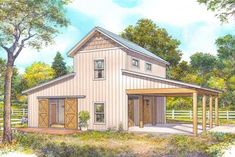 this is a drawing of a barn style house