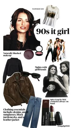 an advertisement with the names and pictures of women's clothing, shoes, and accessories