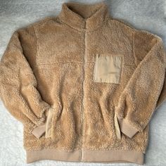 American Eagle Sherpa Jacket Sz M Nwt #10 Fleece Jacket With Pockets For Cold Weather, Winter Fleece Jacket With Pockets For Cold Weather, Winter Wear Fleece Jacket With Pockets For Cold Weather, Cozy Sherpa Outerwear For Outdoor, Sherpa Fleece Jacket With Pockets For Cold Weather, Cozy Fit Fleece Outerwear With Pockets, Warm Cozy Sherpa Outerwear, Cozy Warm Sherpa Outerwear, Sherpa Fleece Jacket For Winter