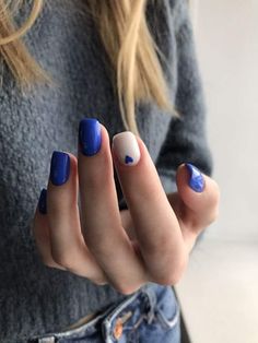 Solid Color Nails With Design, Gel Nail Designs Blue, Solid Gel Nail Color Ideas, Cute Solid Color Nails, Solid Color Nail Ideas, Long Nails Art, Nails Solid Color, Aqua Nails, Solid Color Nails