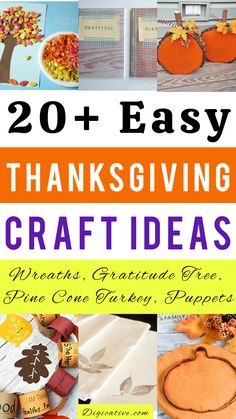 20 easy thanksgiving craft ideas for kids to make with paper plates, pumpkins and leaves