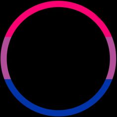 a circle with pink and blue lines in the center on a black background that appears to be colored